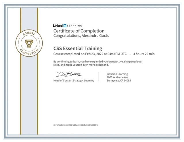 Certificate of completion